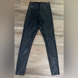 Women's Commando Control Faux Black Leather Skinny Leggings